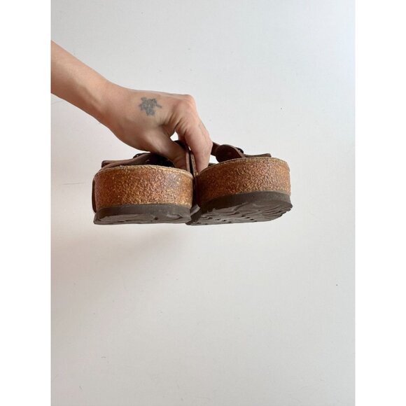 BIRKENSTOCK Florida Habana Brown Leather Triple Strap Slides Sandals, Size 37 - Picture 7 of 16